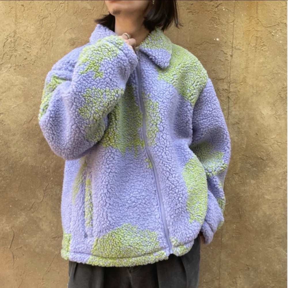 Obey Lavender and Lime Sherpa Jacket